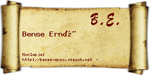 Bense Ernő névjegykártya